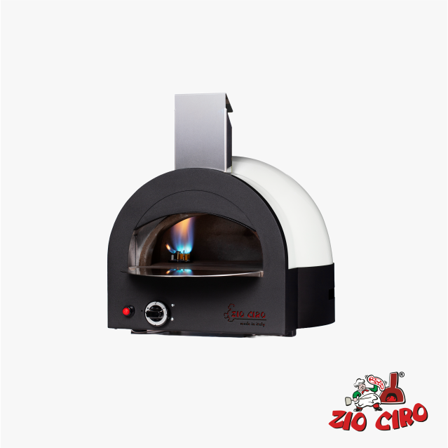 Zio Ciro Subito Cotto 45 weiss Gas-Pizzaofen aus Schamotte mit Kuppel