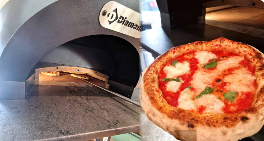 Pizza backen im professionellen Effeuno Elektro-Pizzaofen