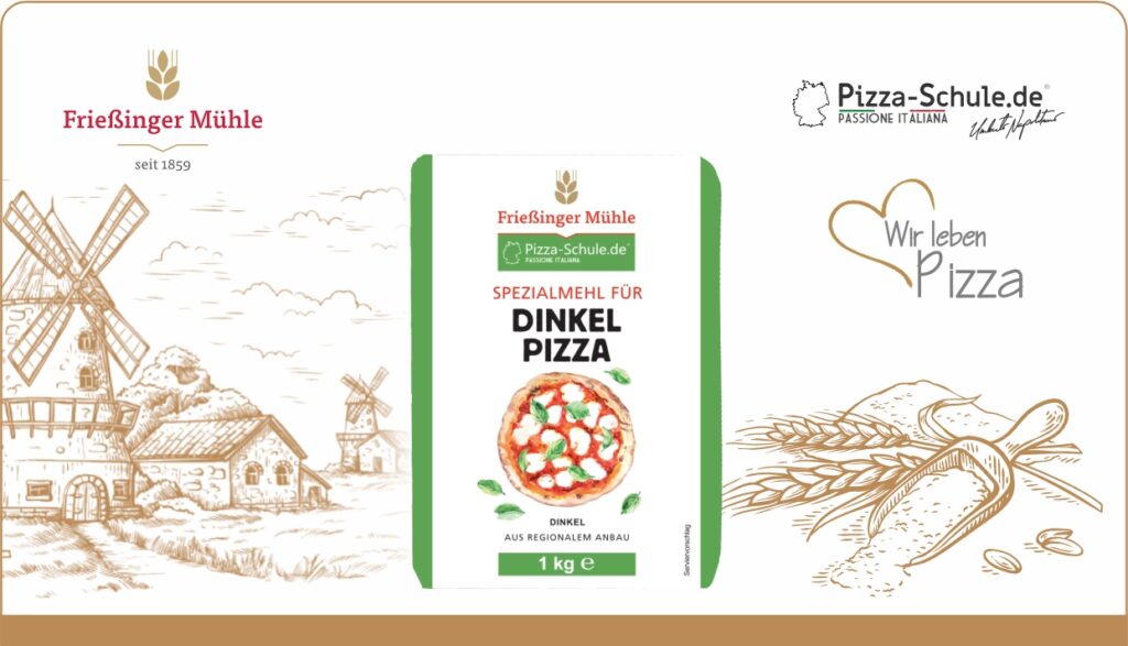 Dinkelpizzamehl - Frießinger Mühle - Pizza-Schule Spezialmehl für Dinkel-Pizza