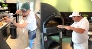Backen der Pizza Napoletana im AVPN-zertifizierten Tiberio-Ofen Backen der Pizza Napoletana im AVPN-zertifizierten Tiberio-Ofen