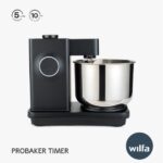 Kompakte Küchenmaschine Wilfa Probaker Timer Schwarz mit Edelstahl-Knethaken Kompakte Küchenmaschine Wilfa Probaker Timer Schwarz mit Edelstahl-Knethaken