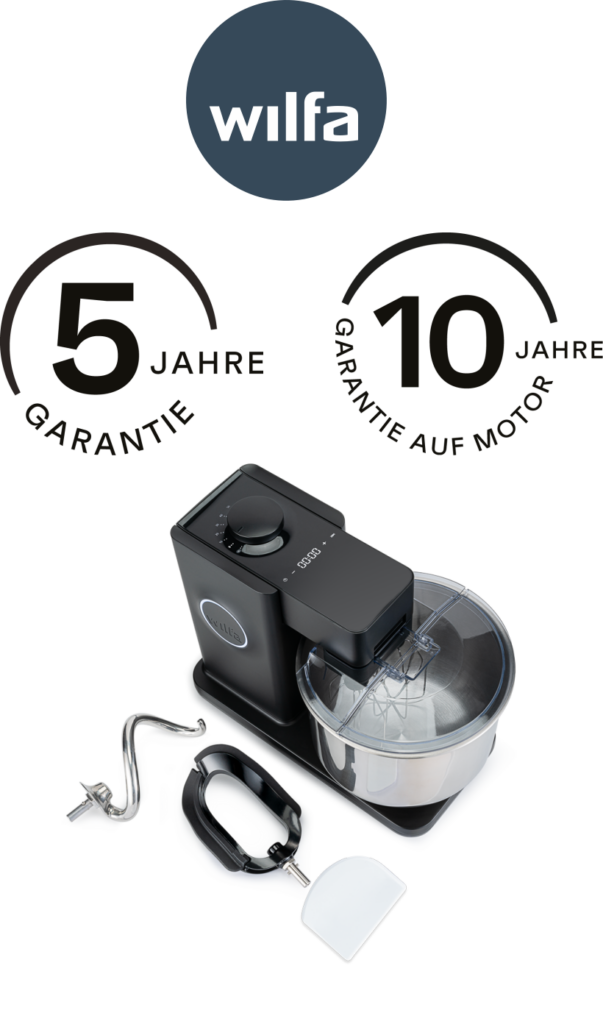 Wilfa Probaker Timer KM2BS-T70 Küchenmaschine mit Timer und Edelstahlhaken - 7L Edelstahlschüssel Wilfa Probaker Timer KM2BS-T70 Küchenmaschine mit Timer und Edelstahlhaken - 7L Edelstahlschüssel