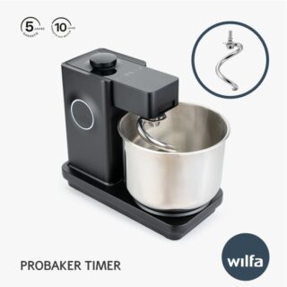 Wilfa Probaker Timer KM2BS-T70 – Küchenmaschine in Schwarz mit 7L Edelstahlschüssel