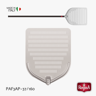 Regina PRO Pizzaschaufel gelocht für neapolitanische Pizza mit Griff | 37 cm | Modell PAF3AP-37/160