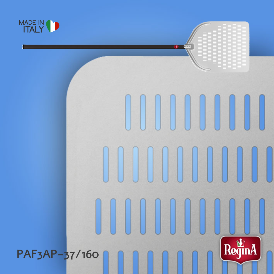 Regina PRO Pizzaschaufel gelocht für neapolitanische Pizza mit Griff | 37 cm | Modell PAF3AP-37/160