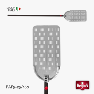 Regina PRO gelochte Pizzaschaufel für Pinsa Romana mit Griff | Modell PAF5-23/160