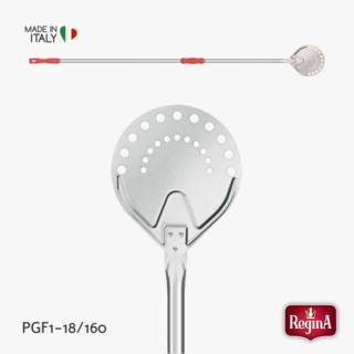 Regina Pizzaschaufel Palino aus gelochtem Edelstahl mit Griff Modell PGF1-18/160