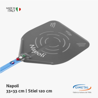 GiMetal Napoli Pizzaschaufel perforiert 33x33 cm Aluminium ANE-32RF-120 Napoli Serie