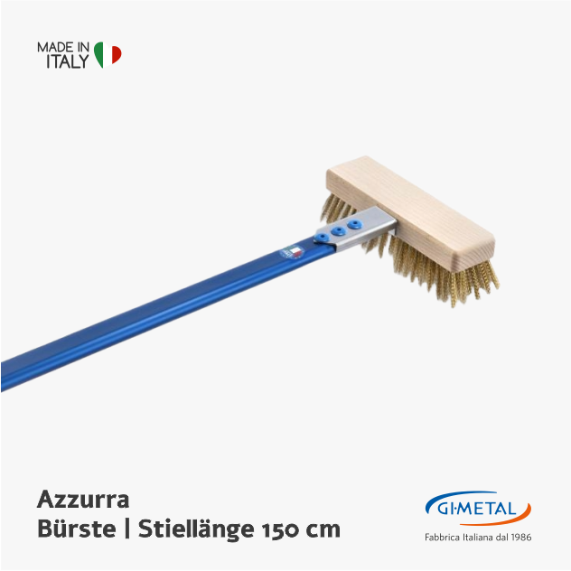 Ofenbürste für Pizzaofen Gi.Metal Azzurra mit Schaber AC-SP3/150
